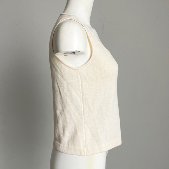 St John Knit Tank Top Shell Sleeveless Vanilla Off White Knit Size S - Picture 4 of 7